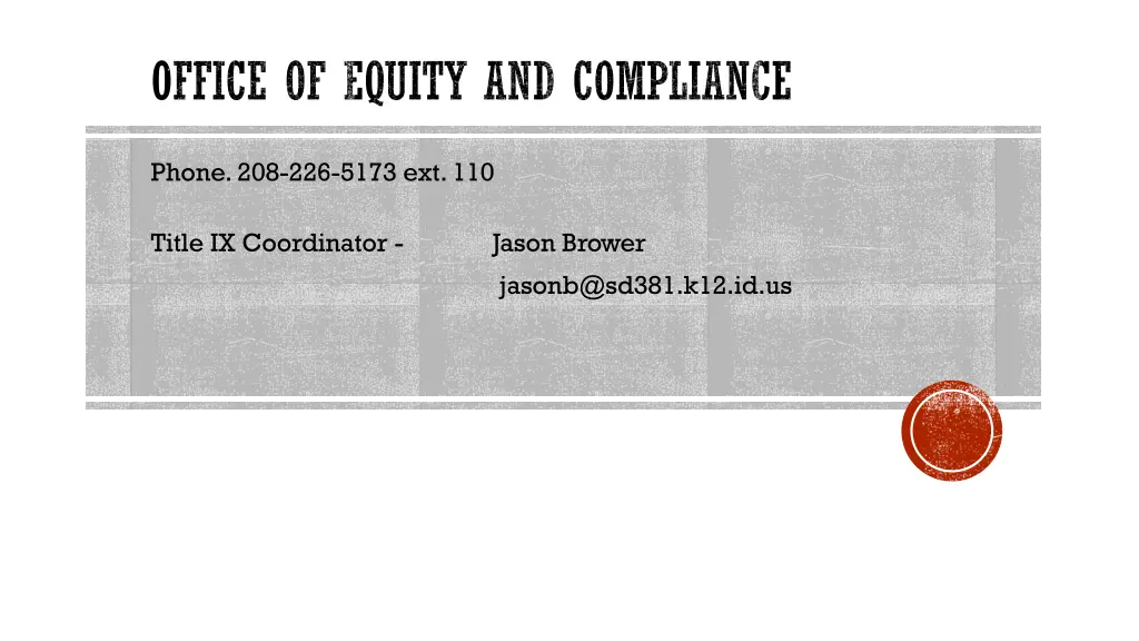 office of equity and compliance
