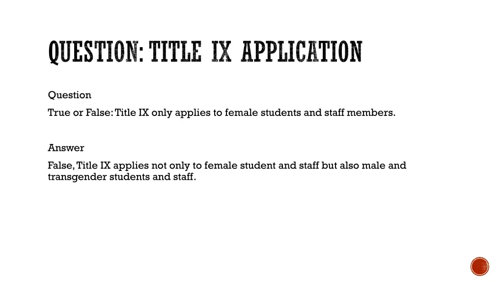 question title ix application