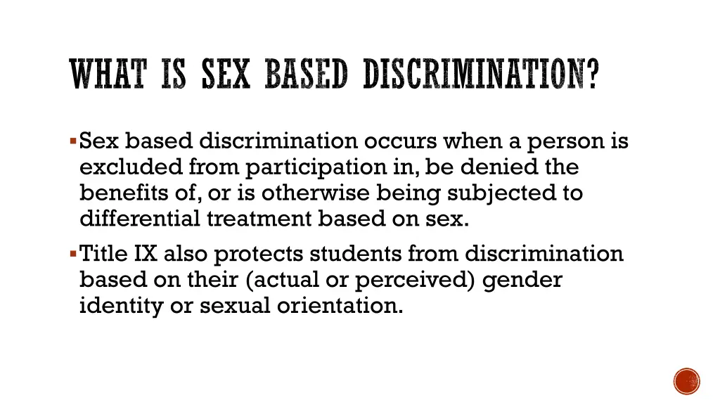 what is sex based discrimination