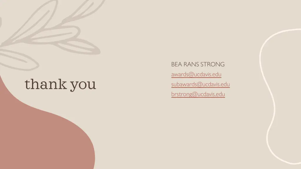 bea rans strong awards@ucdavis