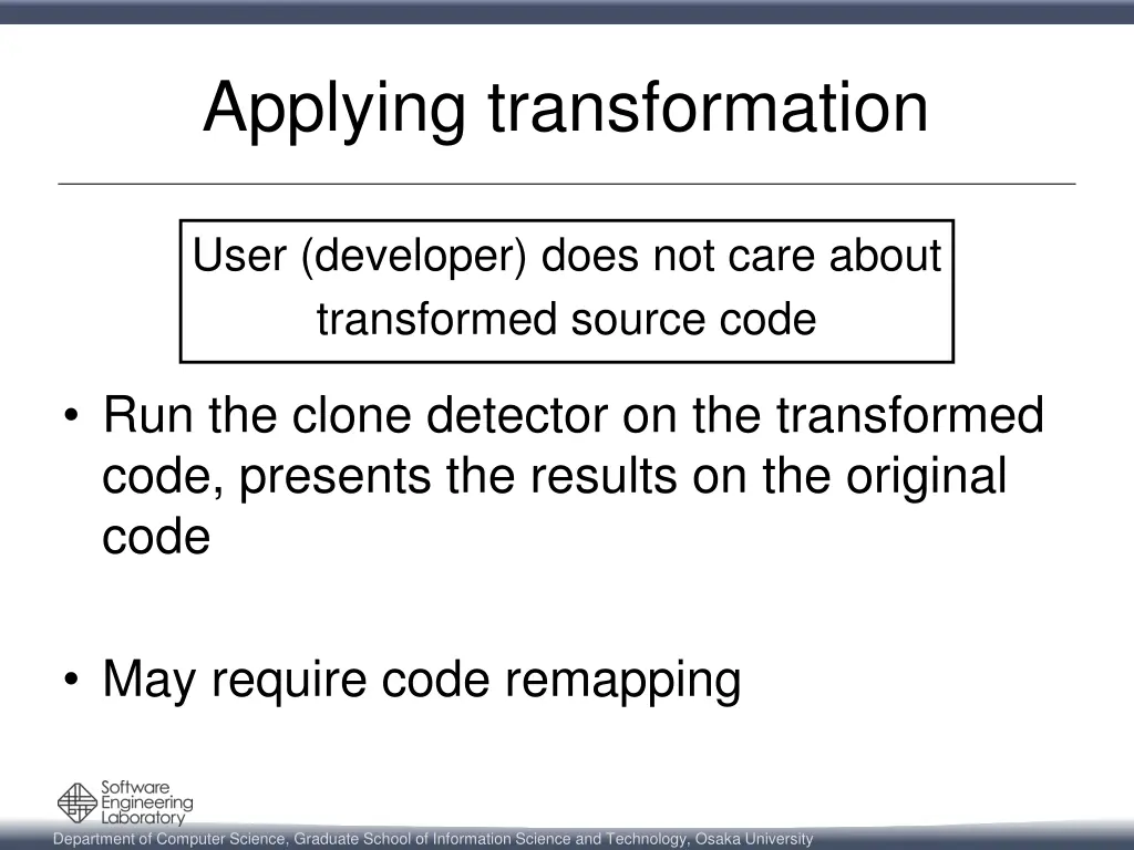 applying transformation 2