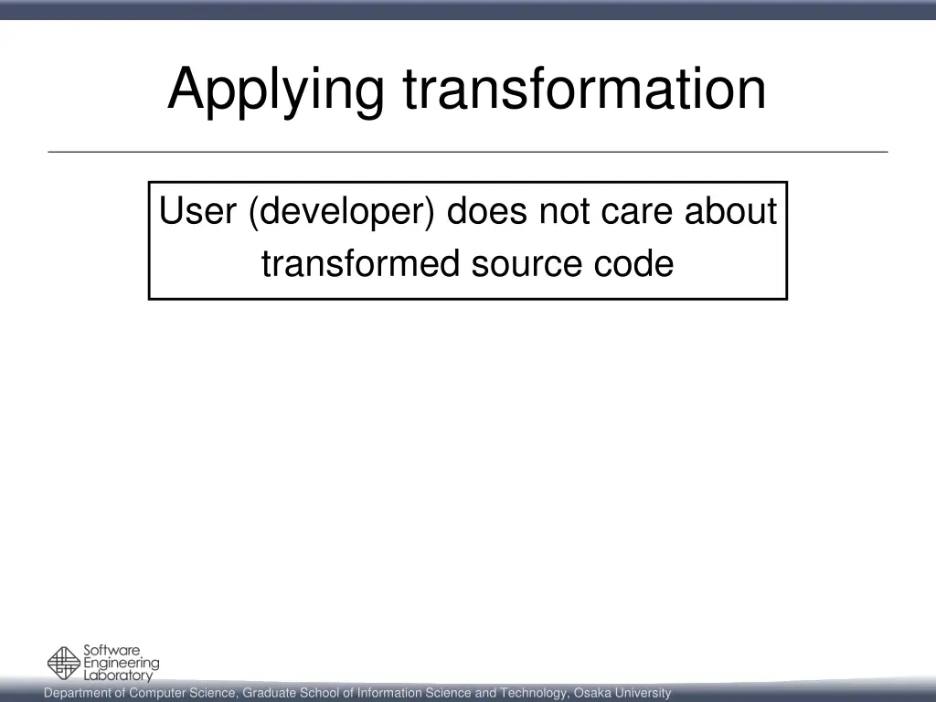 applying transformation