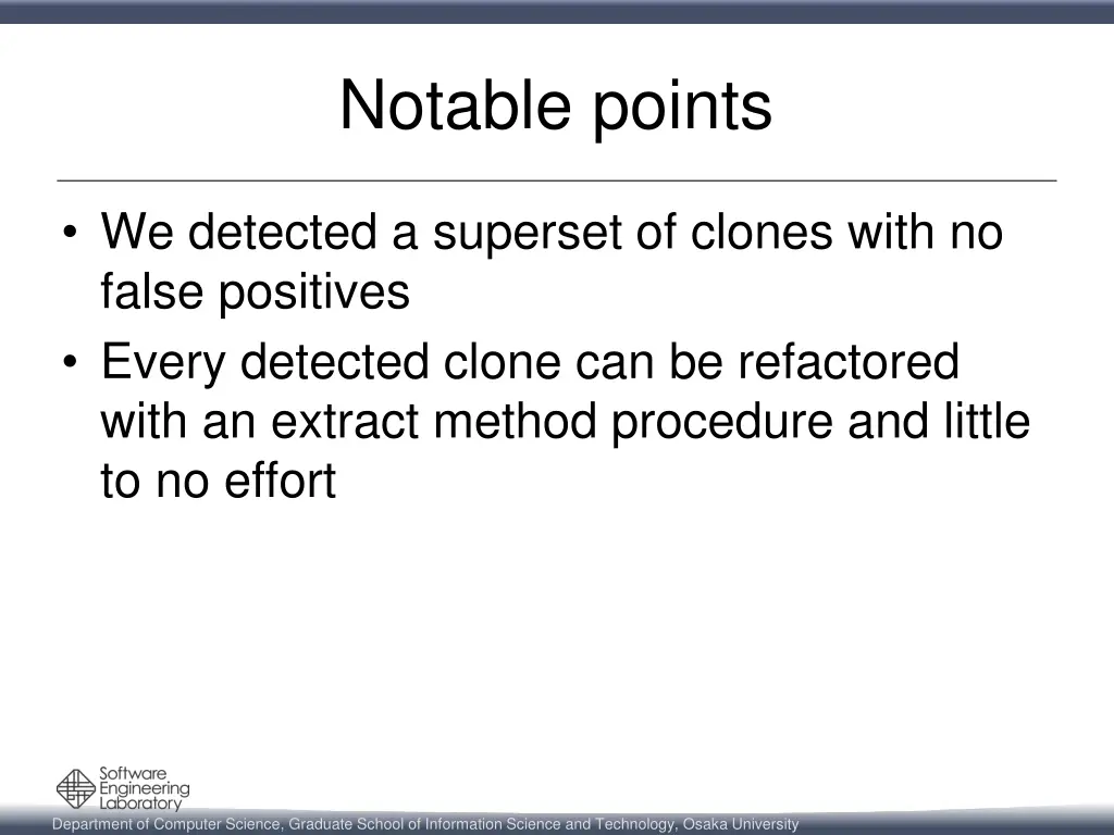 notable points