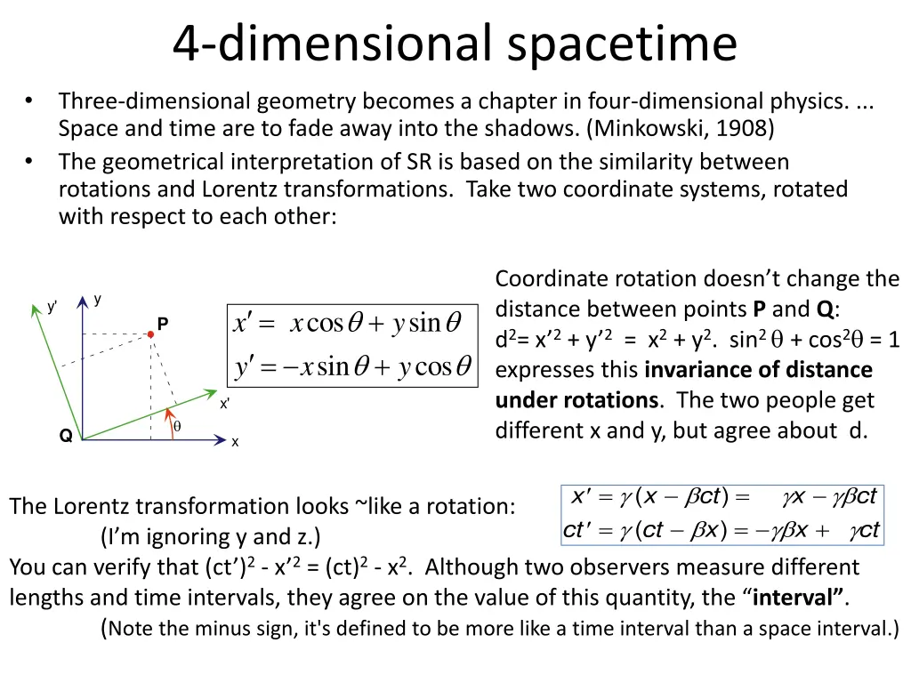 4 dimensional spacetime