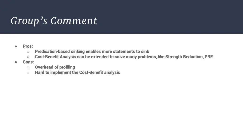 group s comment