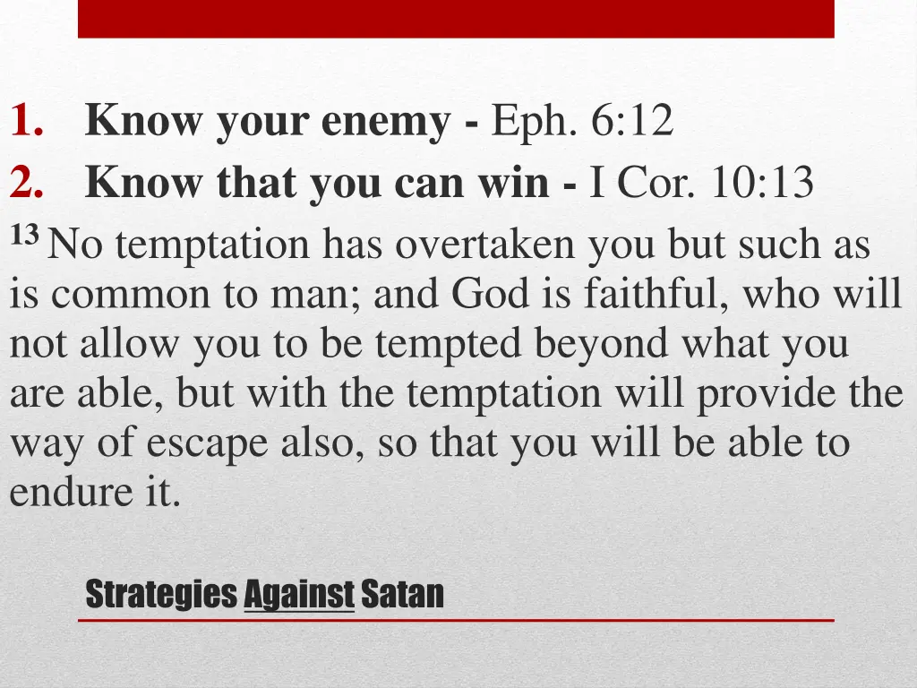 1 know your enemy eph 6 12 2 know that