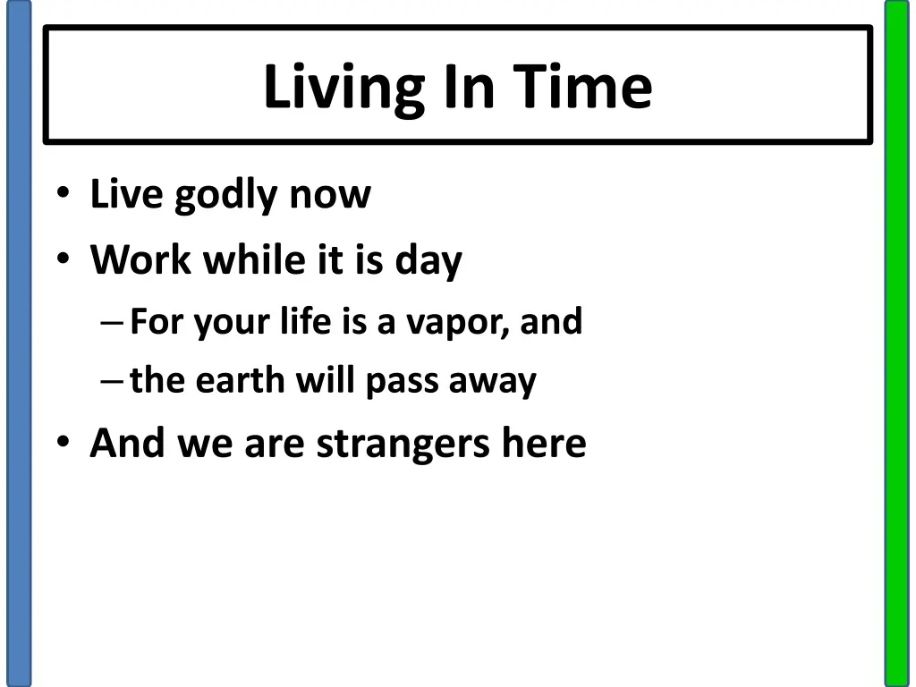 living in time 4