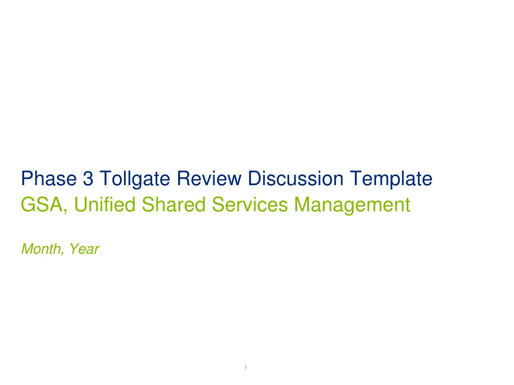 phase 3 tollgate review discussion template