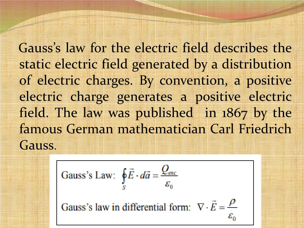 gauss s law for the electric field describes