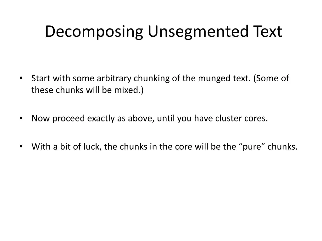 decomposing unsegmented text 1