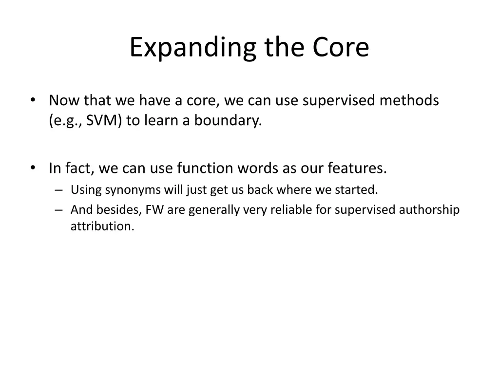 expanding the core