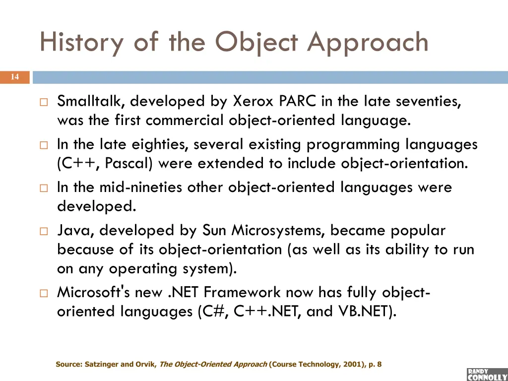 history of the object approach