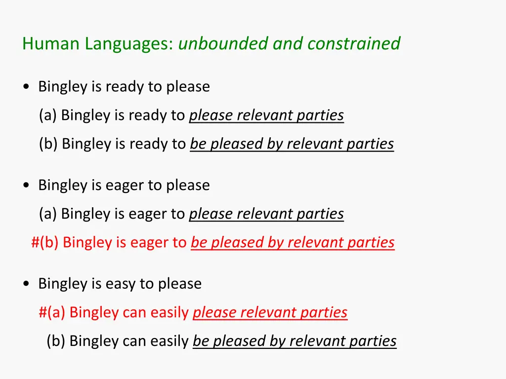 human languages unbounded and constrained