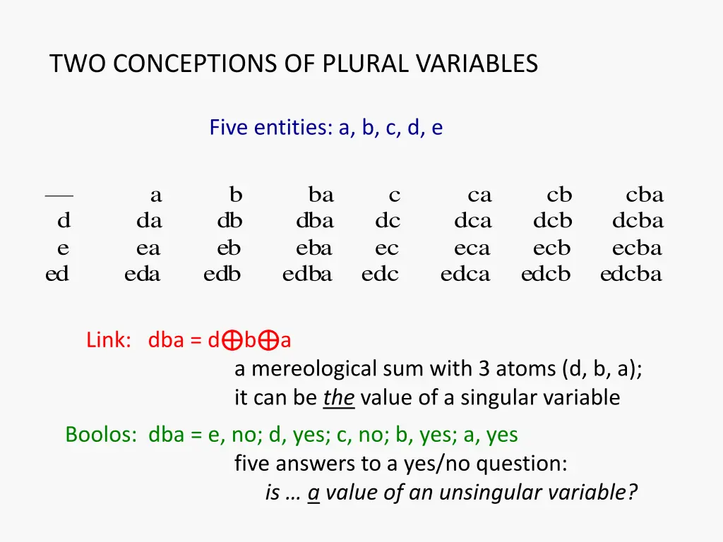 two conceptions of plural variables
