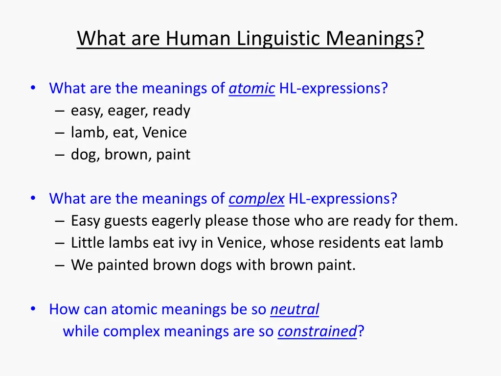 what are human linguistic meanings