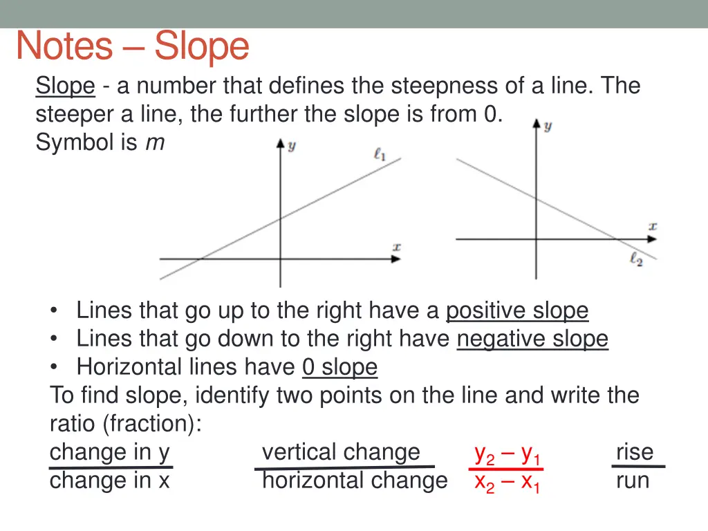 notes slope slope a number that defines 1