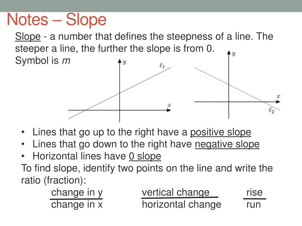 notes slope slope a number that defines