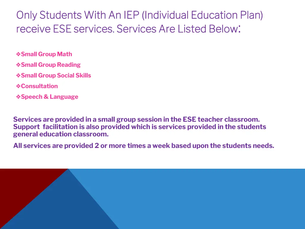 only students with an iep individual education
