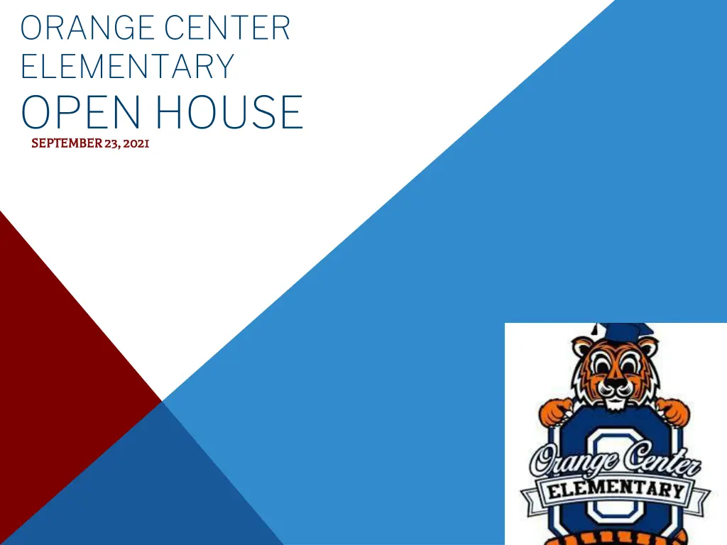 orange center elementary open house september