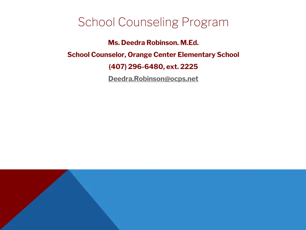 school counseling program
