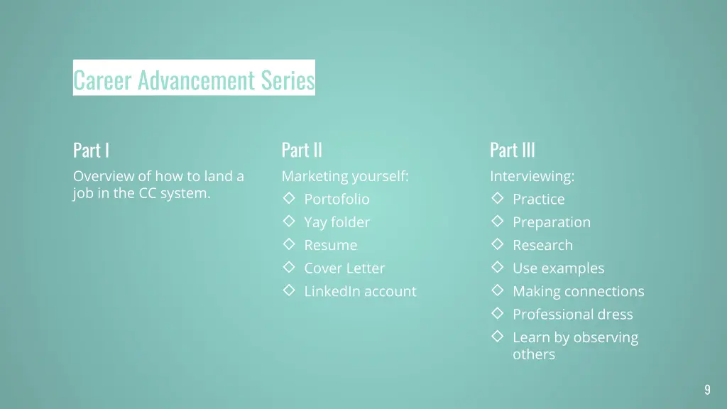career advancement series
