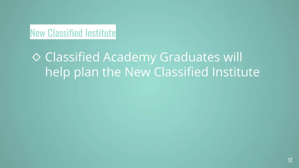 new classified institute