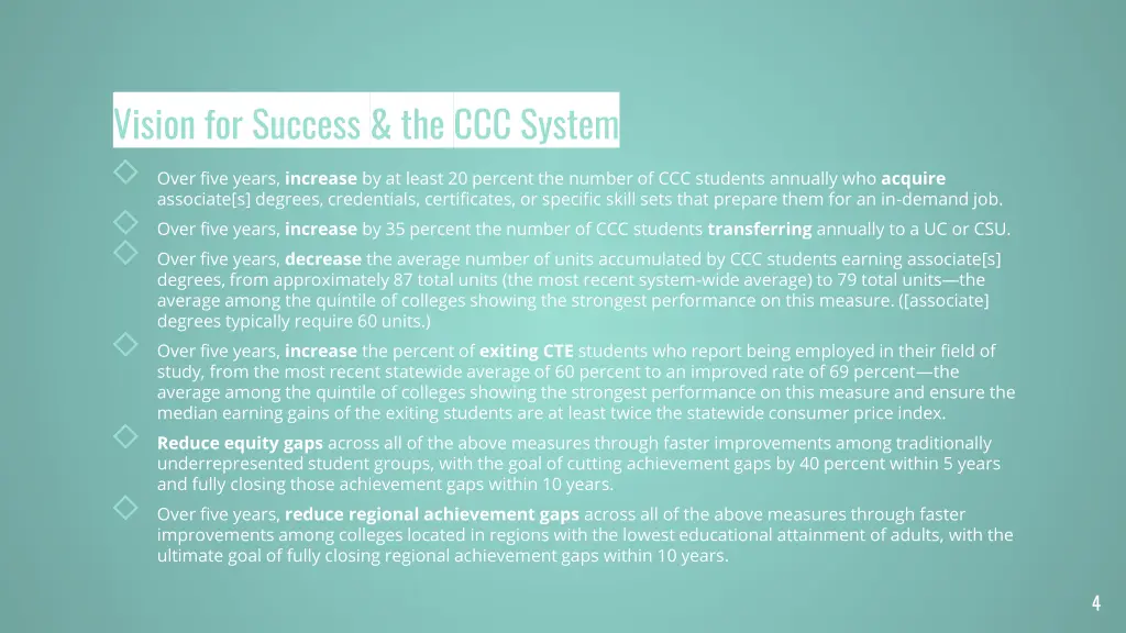 vision for success the ccc system associate