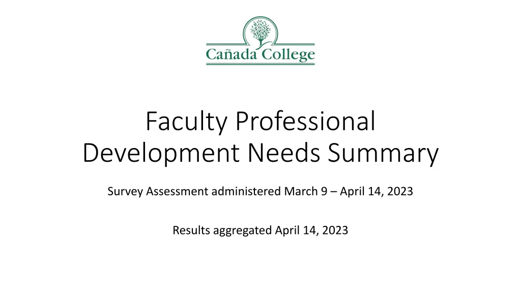 faculty professional development needs summary