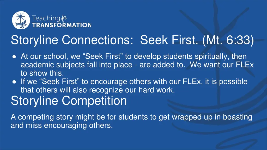 storyline connections seek first mt 6 33