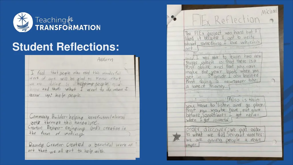 student reflections