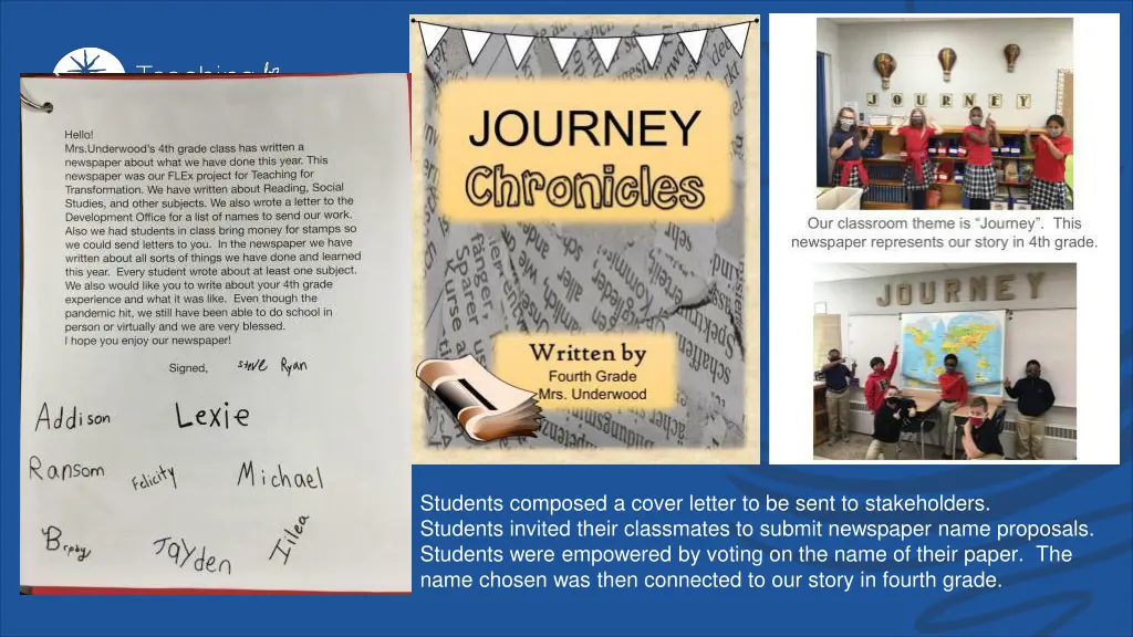 students composed a cover letter to be sent