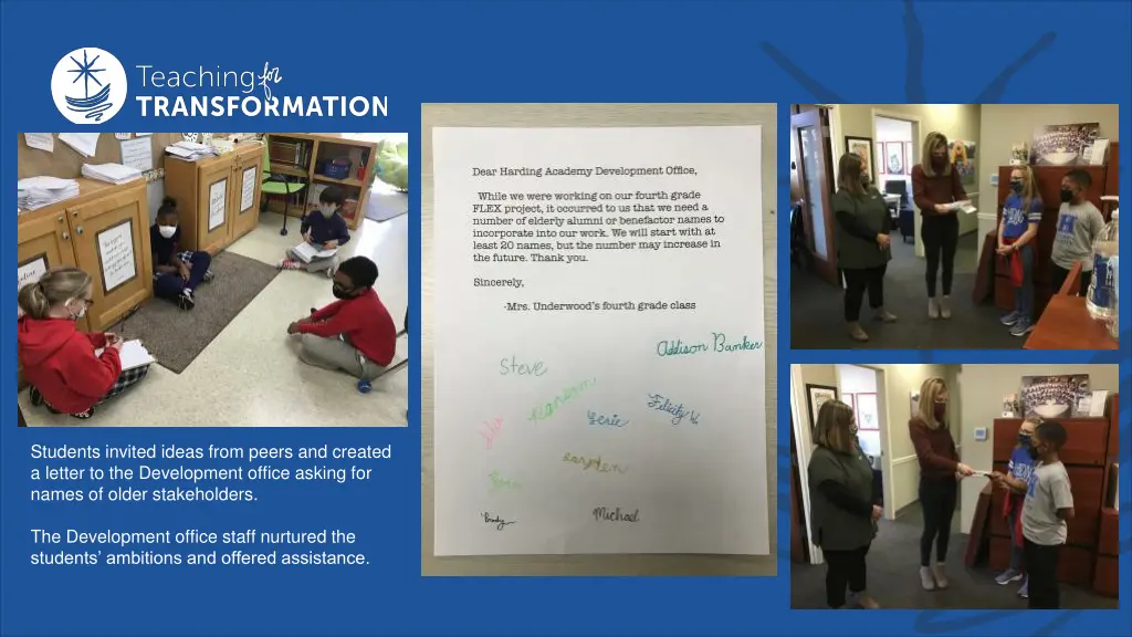 students invited ideas from peers and created