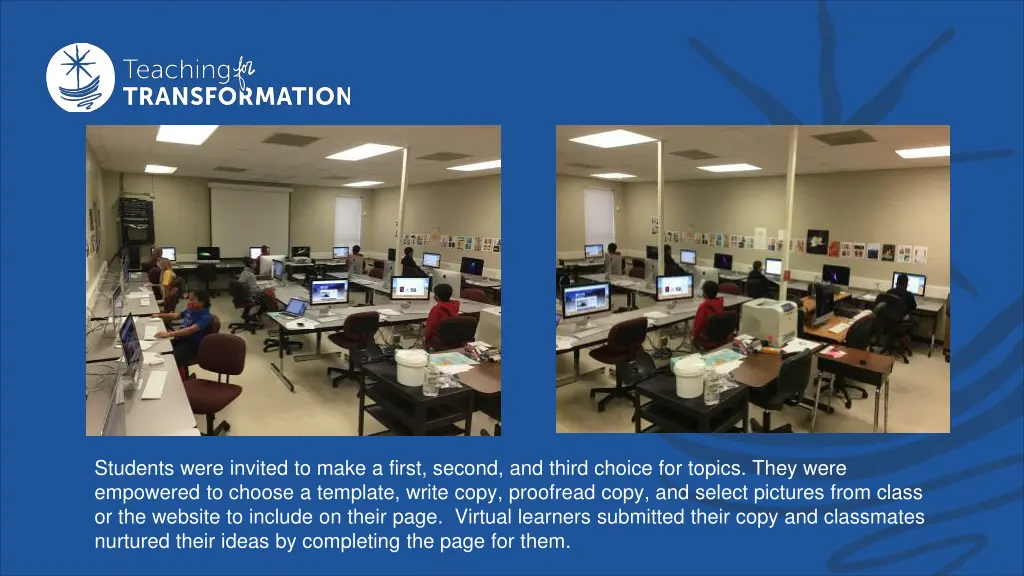 students were invited to make a first second