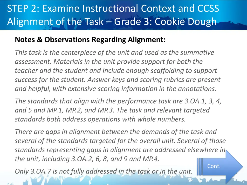 step 2 examine instructional context and ccss 5