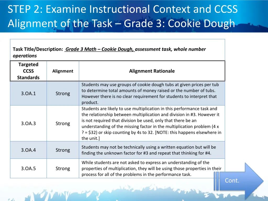 step 2 examine instructional context and ccss 6