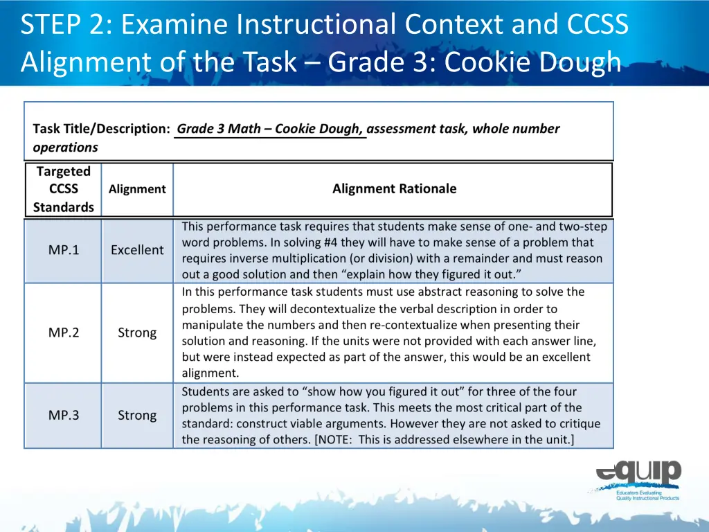 step 2 examine instructional context and ccss 7