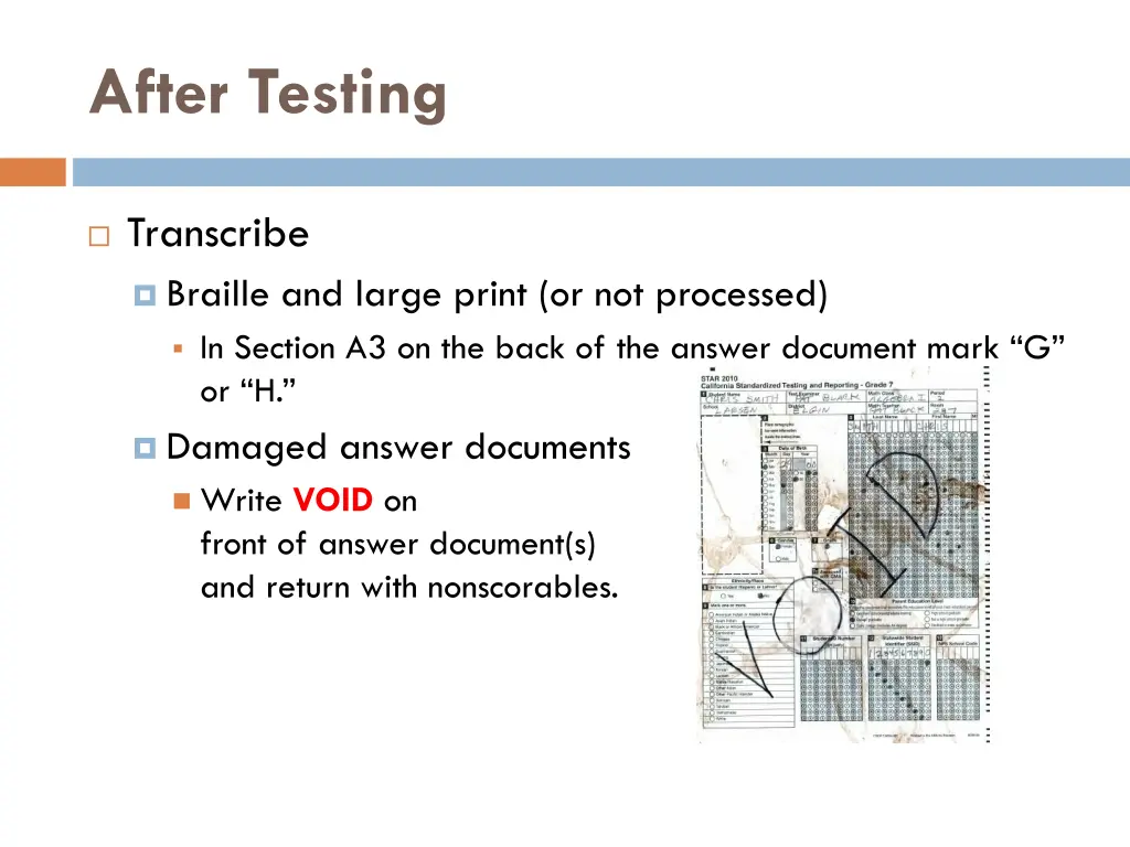 after testing 1