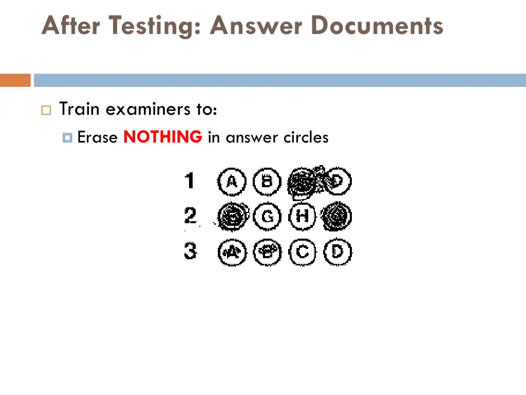 after testing answer documents