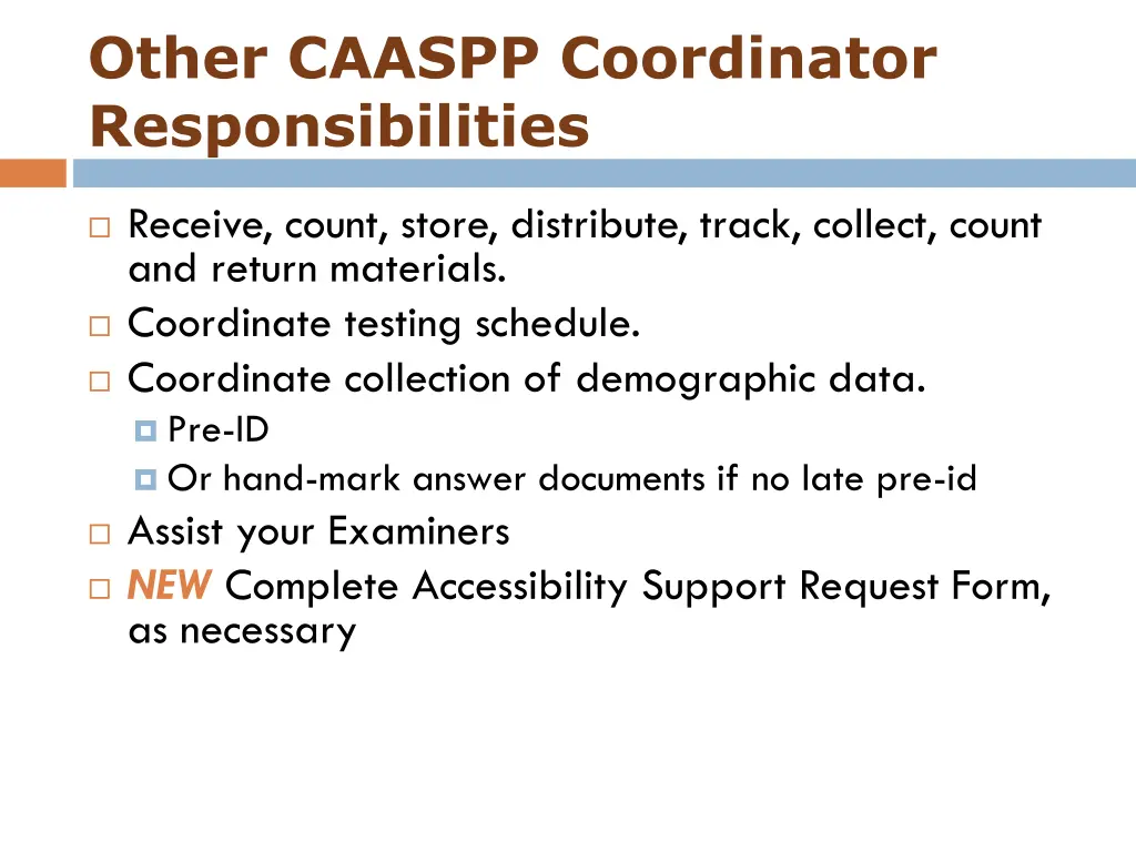 other caaspp coordinator responsibilities