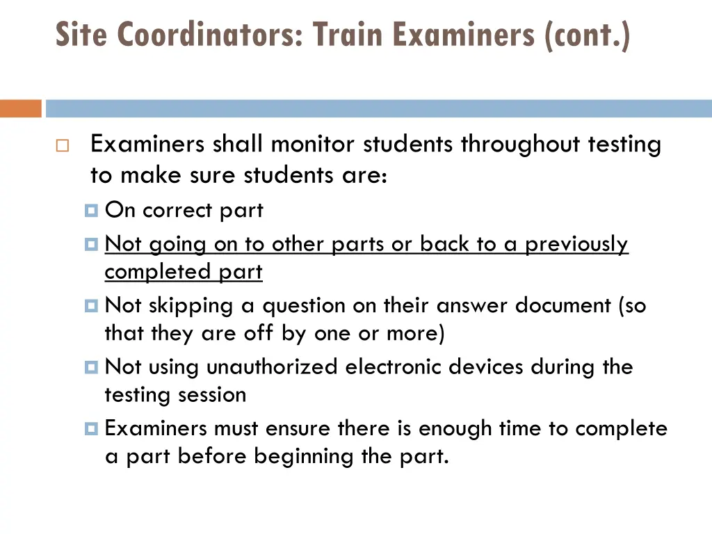 site coordinators train examiners cont 1