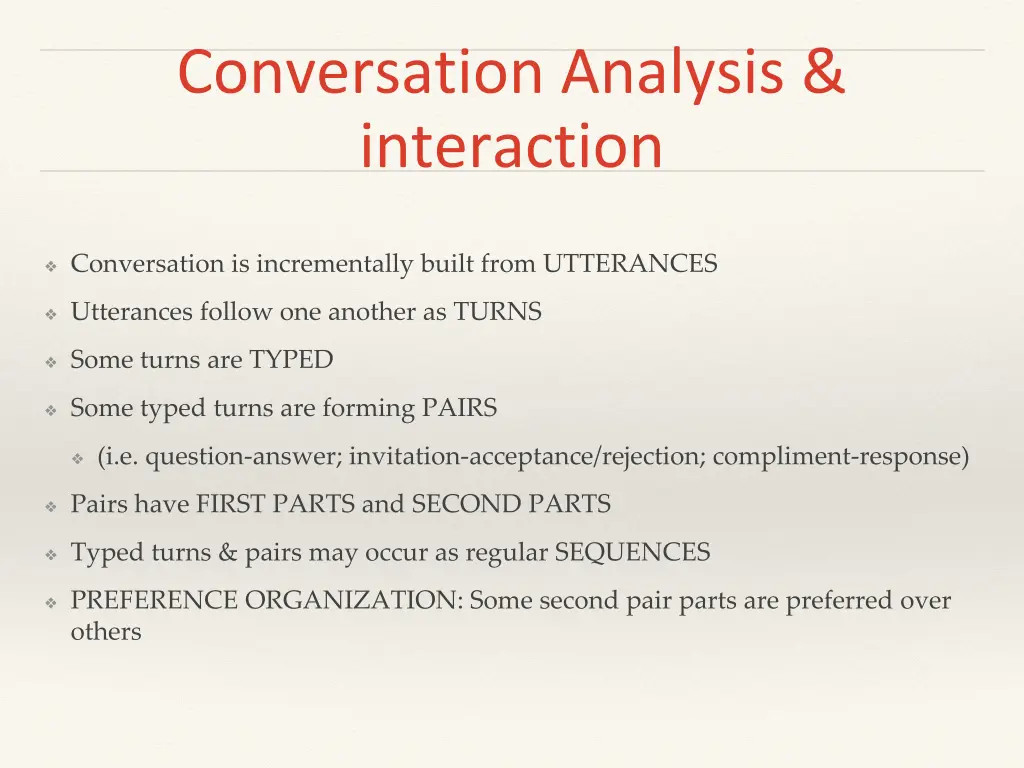 conversation analysis interaction