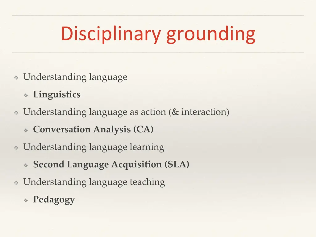 disciplinary grounding