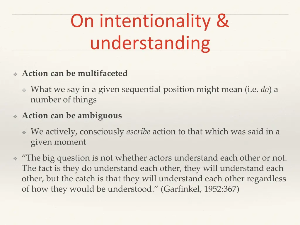 on intentionality understanding