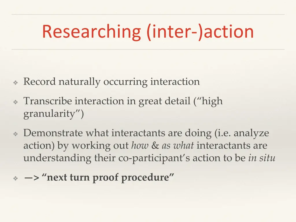 researching inter action