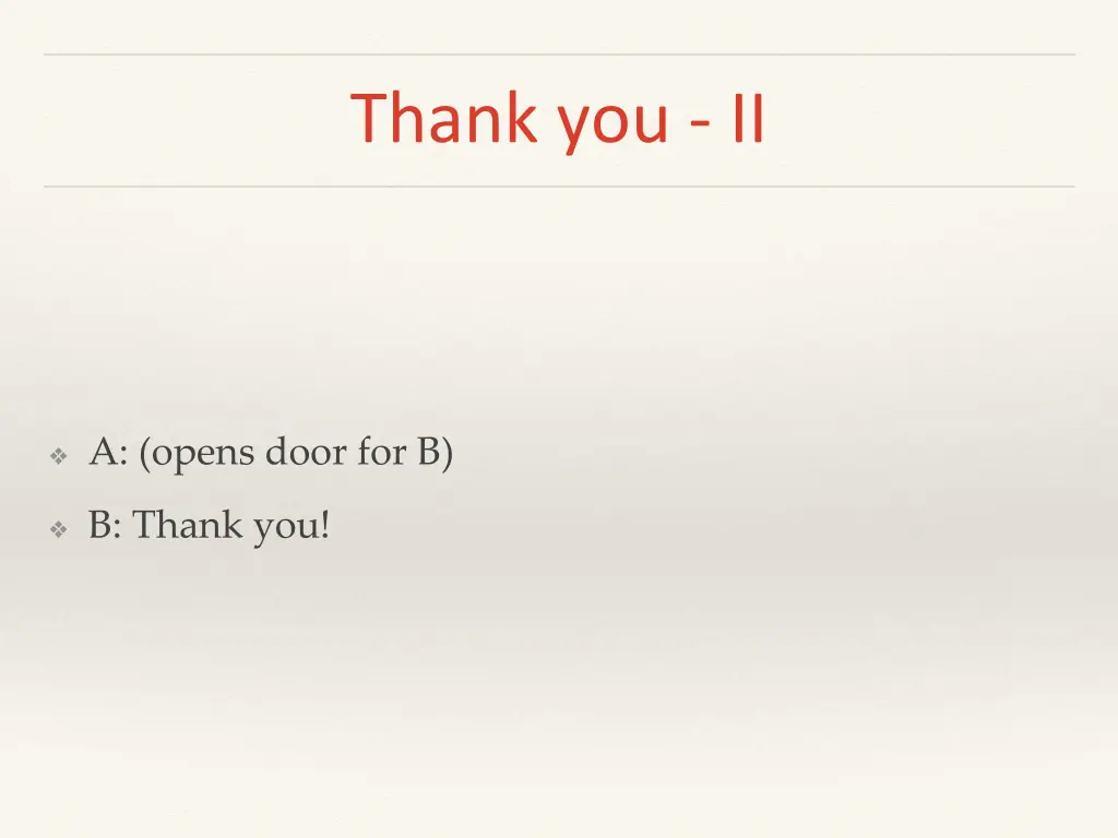 thank you ii