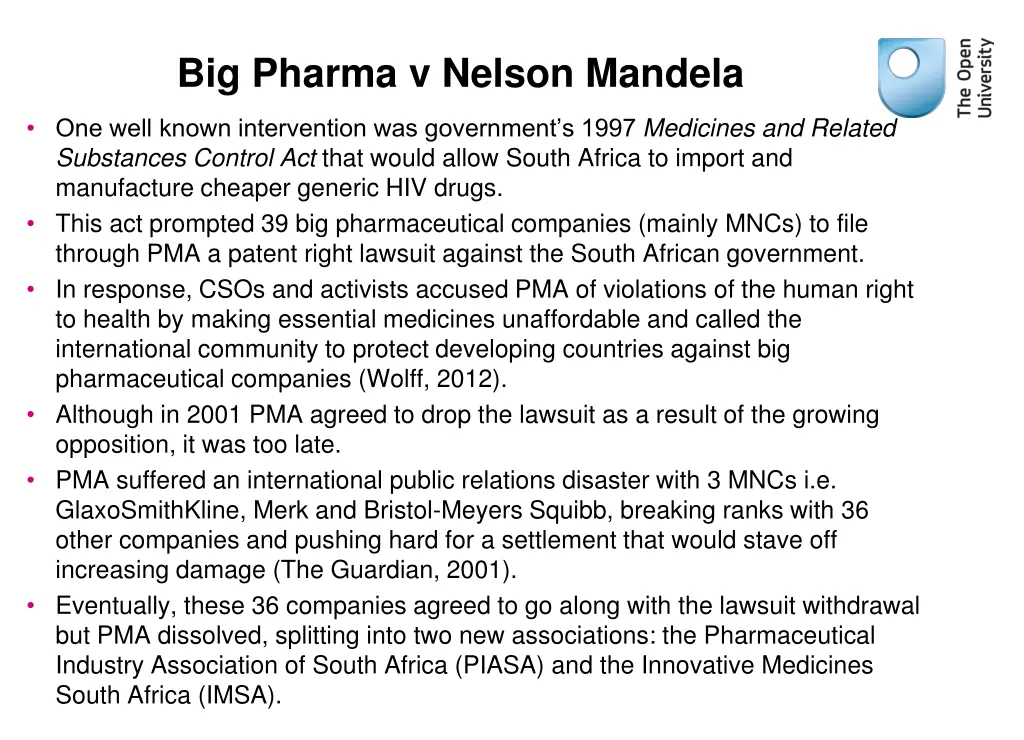 big pharma v nelson mandela