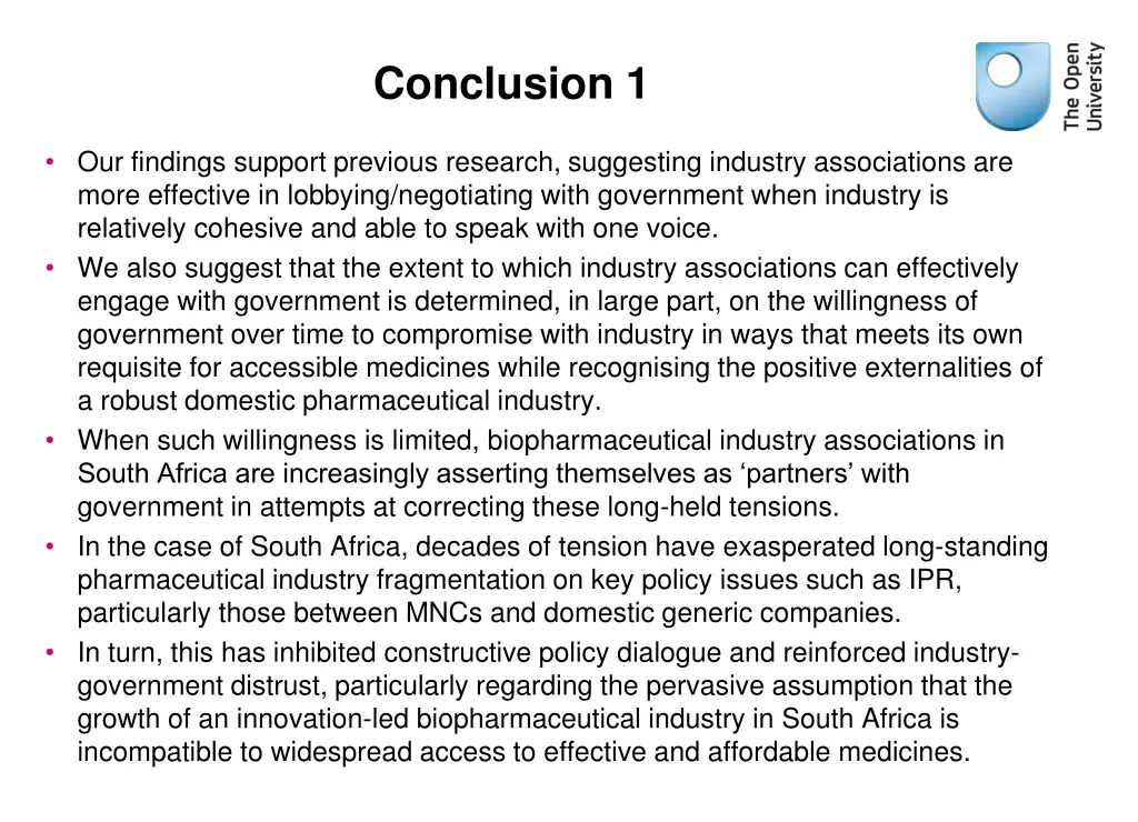 conclusion 1