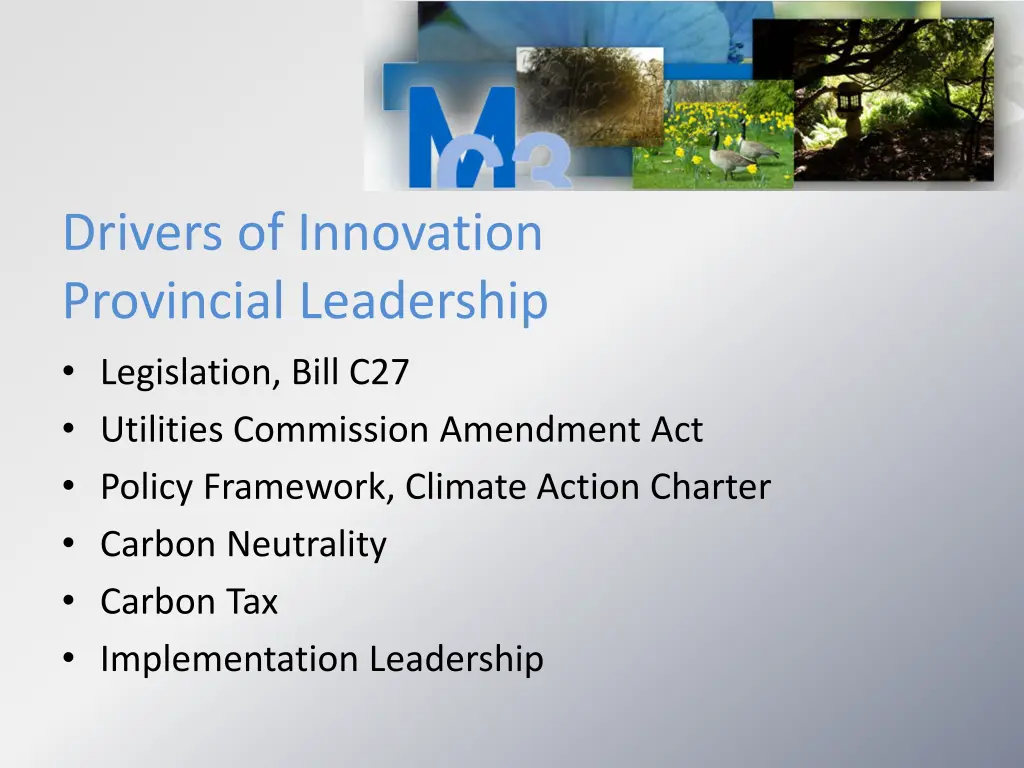 drivers of innovation provincial leadership