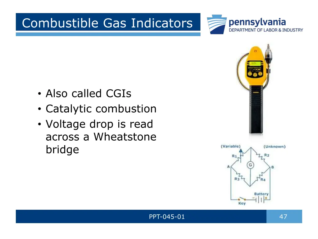 combustible gas indicators