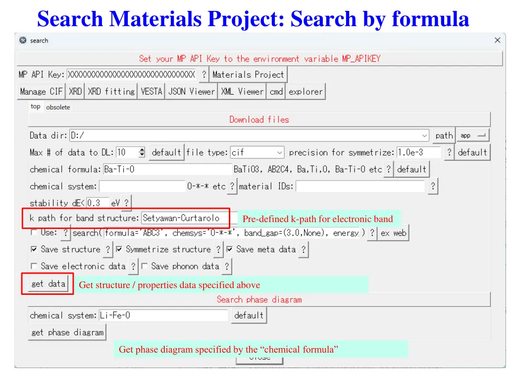 search materials project search by formula 2
